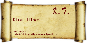 Kiss Tibor névjegykártya